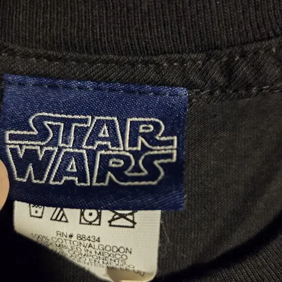 Vintage STAR WARS Spellout Darth Vader Luke Skywalker Death Star T Shirt XL 90s